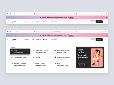 Header Navigation clean courses creative design header nav mega nav menu minimal minimalism nav nav dropdown nav menu navigation navigation menu ui ui design user interface ux web design website
