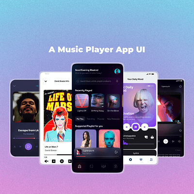 Music Player App UI app branding design graphic design logo ui ux vector wireframing