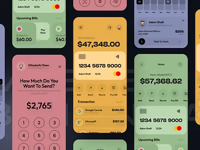 Mobile Banking App app app design app ui bank card banking app card app design finance app fintech app mobile banking ui ux wallet app