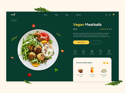 Veggie restaurant website 3d animation branding case study design food graphic design green illustration logo motion graphics order salad ui ux vegan webdesign yellow