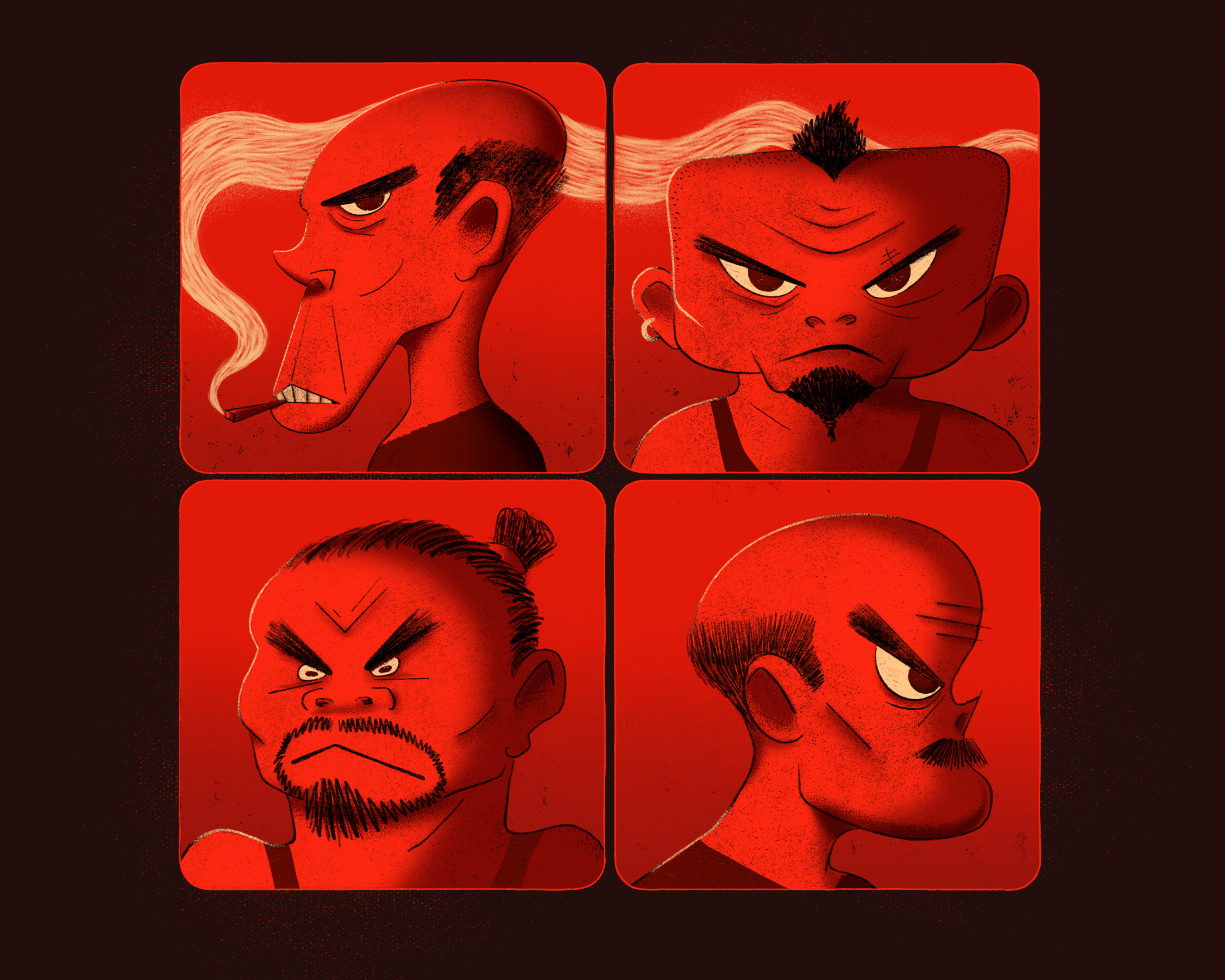 Thugs from Japan bad guy boss character cool cool character crime criminal evil gangster gritty illustration japan japanese mafia smoke street texture thief urban yakuza