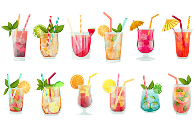 realistic summer cocktails glassware