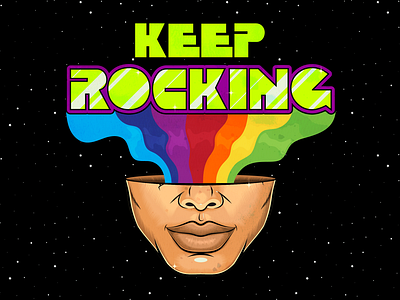 Keep Rocking! illustration lettering surrealism vector