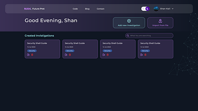 Security Investigation Dashboard - Dark Mode dark dashboard data visualization ui ux web app web design