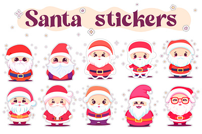 Santa Claus illustrations gift bags