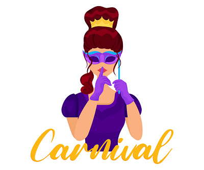 Girl in a mask and dress, carnival fun