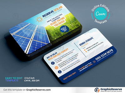 Solar Service Marketing Business Card Template business business card canva business card card solar solar business card solar canva template solar card solar energy solar service card