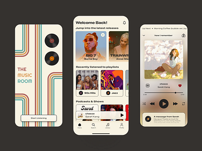 App Design - Retro Music App app app design design figma mobile music retro streaming ui ui design ux ux design