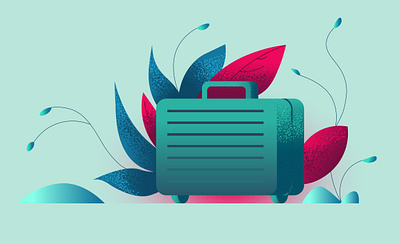 Let's take a trip! adobe illustrator gradient graphic design illustration line suitcase travelling vector