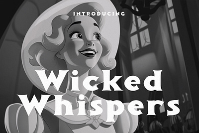 Whicked Whispers – 1930s Typeface 1930s 1940s animation blackandwhite cartoon characters children font kids nostalgic playful retro serif vintage