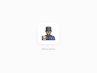 Delivery person icon app icon art branding delivery digital icon icon pack icon set iconography illustration logo logomark mail product icon sticker ui ux vector