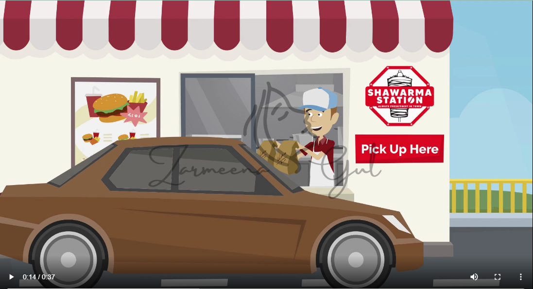Serving a Wide Variety of Delicious Food at a Shawarma Station 2d 2d animation advertising animated cartoon video animated video animation branding cartoon character design digital marketing food graphic design hotel illustration marketing motion graphics restaurant vector vyond