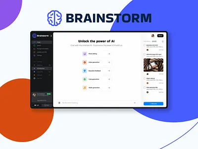 AI Brainstorm | Website Design | UI-UX Design ai app artificial intelligence branding design figma functional graphic design interface logo prototyping ui uiux ux