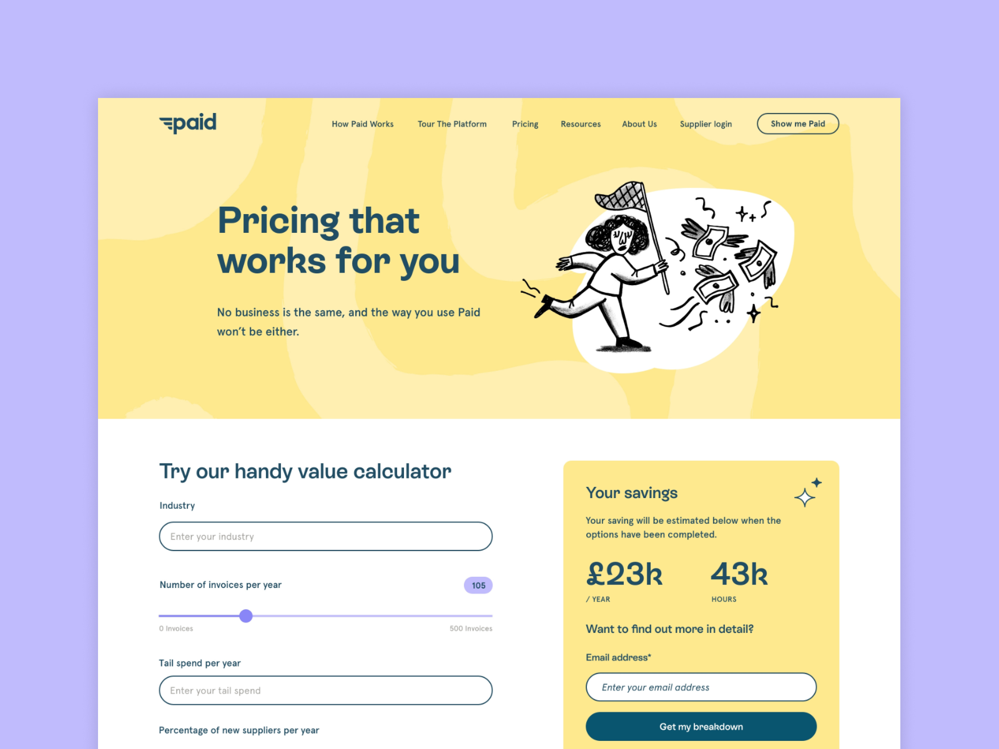 Paid Website Pricing Page Design graphics illustration pricing page saas website design