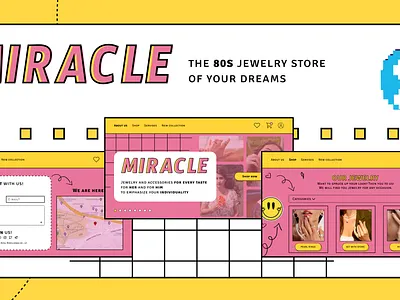 Miracle - Jewelry Store | Website Design 80s 90s app branding design figma graphic design illustration jewelry logo miracle prototyping retro ring stickers ui ui ux ui ux design ux vector