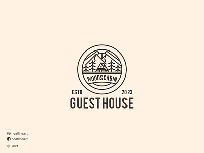 Guest House Line art branding design graphic design guesthouse illustration line lineart logo neatlineart ui vector