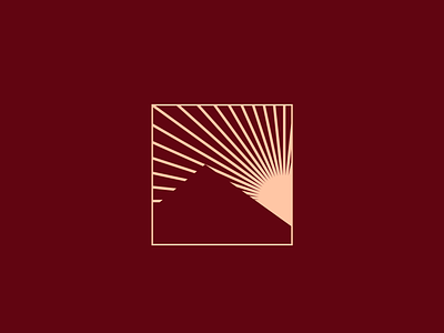 Sunset logo mark line lines modern mount mountain pictorial logomark sun sun rays sunlight sunset sunset mark