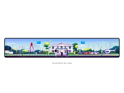 BG background bg car house illustration landscape plane rocket street