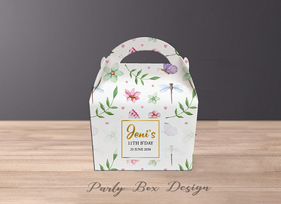 Hand painted watercolor Summer Pattern Birthday Party box Design birthday box birthday gift box box box design branding creative art creative design design gift box gift box design gift bug graphic design illustration new gift box new party box design party box party box design print design