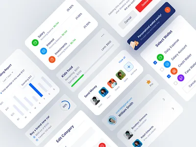 Finance Management App UI Component app design banking budgeting charts design inspiration digital banking finance management app fintech investment mobile design money management personal finance saving transaction ui ui component ux