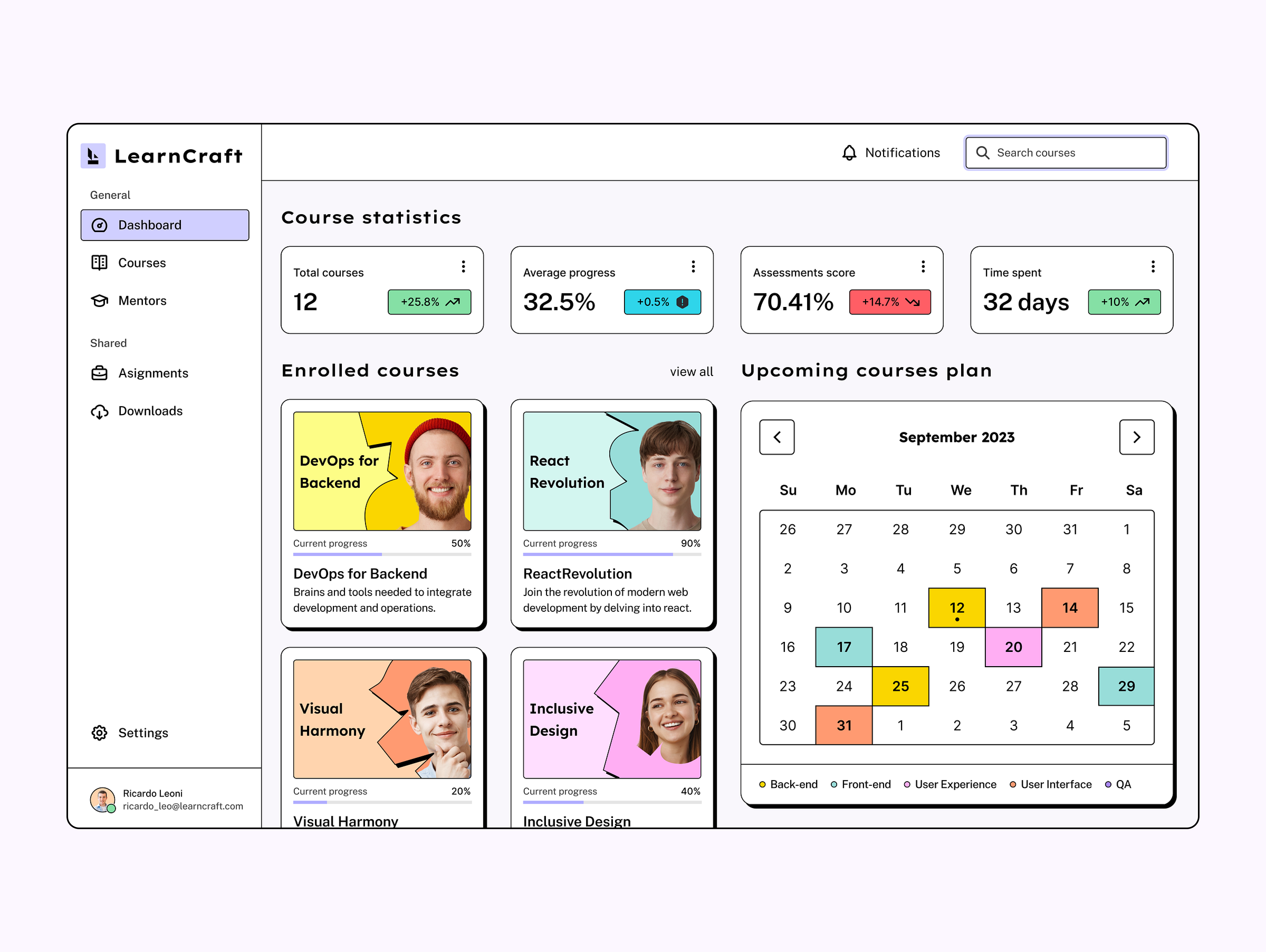 Learning Management System Desktop App app design brutalism brutalist colorful dashboard design desktop app e learning edtech flat design learning learning management system learning platform neobrutalism online learning ui