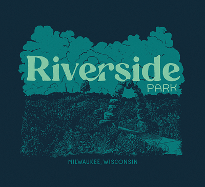 Riverside Park apparel design drawing hand drawn illustration logo milwaukee mke park riverside screenprint sean quinn shirt studio t wi wisconsin