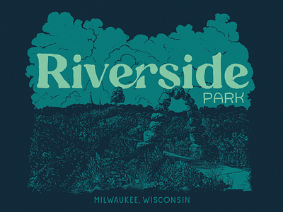 Riverside Park apparel design drawing hand drawn illustration logo milwaukee mke park riverside screenprint sean quinn shirt studio t wi wisconsin
