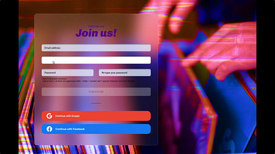 Sign up page / modal form #dailyUI 001 dailyui form music app signup page text field ui ui design uiux web design