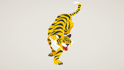 Tiger illustration 2D animation 2d 2d animation after effect animation custom animation design flat graphic design illustration motion graphic motion graphics tiger tiger animation камбей тигр