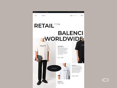 Balenci crvxdsng design desktop fashion landing page minimalist store ui user interface website