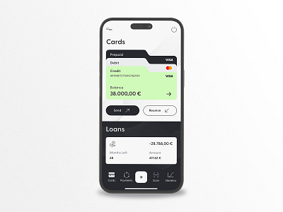 Echo - modern banking app app app design banking banking app black white credit cards fintech graphic design green lime mobile app uiux