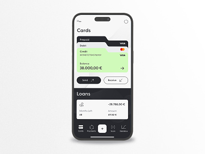 Echo - modern banking app app app design banking banking app black white credit cards fintech graphic design green lime mobile app uiux