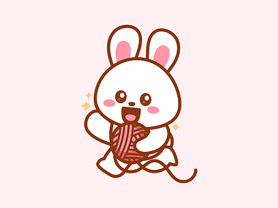 Bunny Knit animal bunny character cute design illustration kawaii knit mascot run wol wool