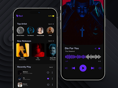 Ravi-Music Player app branding design graphic design ui ux