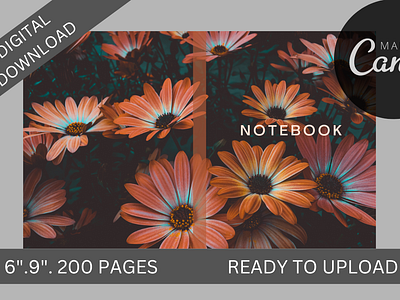 INTERIOR+COVER FOR FLOWER KDP LINED PAPER, LOW CONTENT BOOK branding design graphic design illustration kindle direct pub logo typography ui ux vector