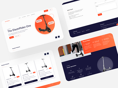 Electric Scooter Website branding design prototype ui web desing