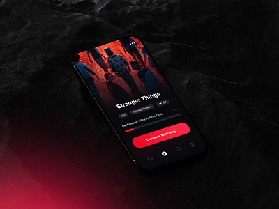 Cinemate cinema crvxdsgn design el eleven ios movies netflix stranger things streaming tv series ui user interface