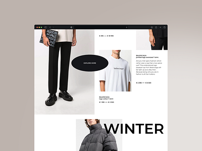 Balenci crvxdsgn design desktop fashion minimalist store ui user interface webdesign website