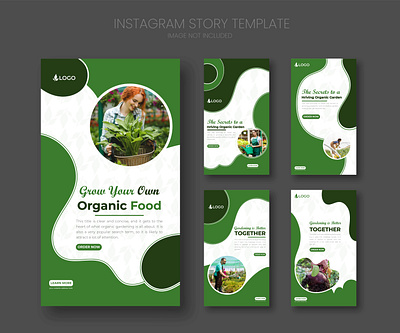 Gardening Instagram Stories Template or Home Gardening organic farming