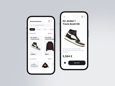 Sneakmart design ecommerce eshop ios minimalist sneakers store travis scott ui user interface yeezy