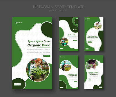 Gardening Instagram Stories Template or Home Gardening food security