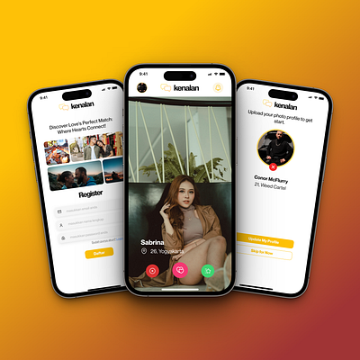 Kenalan - Dating App branding datingapp design mobilea mobileapp ui uiux