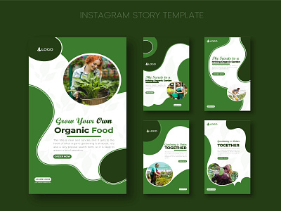 Gardening Instagram Stories Template or Home Gardening animation food security graphic design ui vector