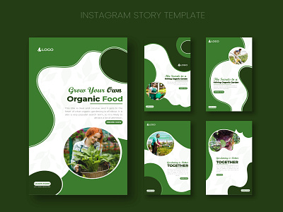 Gardening Instagram Stories Template or Home Gardening food security