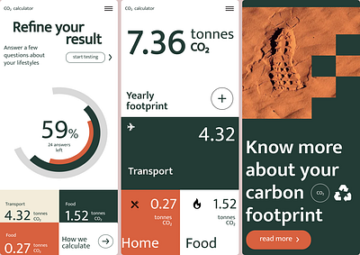 CO₂ calculator app carbon footorint design ui