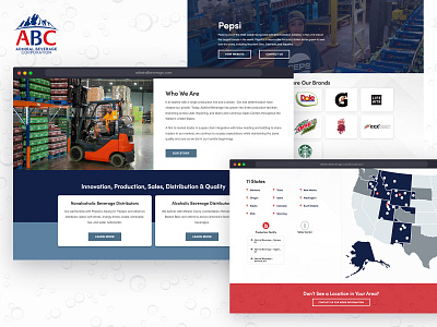 Admiral Beverage Corporation - New Website Design & Build design ui ux web design