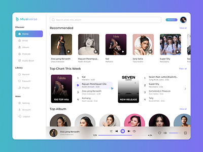 Web Music Player design website music music player web ui design website