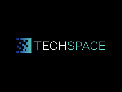 TechSpace logo animation 2d logo animation animation blue light design flatlogoanimation it logo it logo animation logo logo motion minimal logo motion design motion graphics pixel animation pixel logo siber animation tech logo