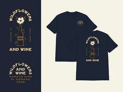Marcus King - Wildflowers & Wine apparel artist badge band illustration lockup merch merchandise music record shirt song typography vintage wildflowers wine