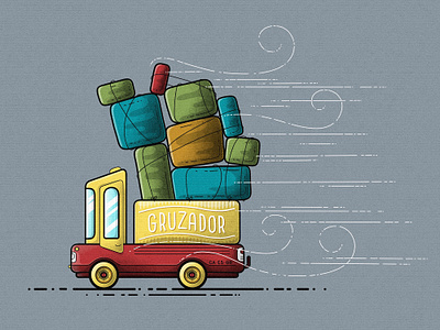 Gruzador - fastest delivery ever illustration car conceptsapp delivery gimp grain illustration lineart logistics luggage speed transport trasportation truck ukraine